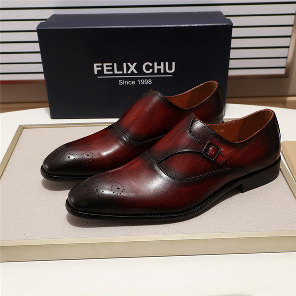 3 Colors European Style Gentleman Monk Strap Shoes Men Elegant Slip On Dress Loafers Shoes for Male Party Buckle Strap Flats