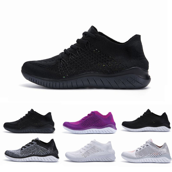 2019 Free Rn Fly Knitting Trainers Men Cushion Designers Sneakers Male Black White Athletic Hiking Jogging Shocks Women Shoes Box EUR36-45