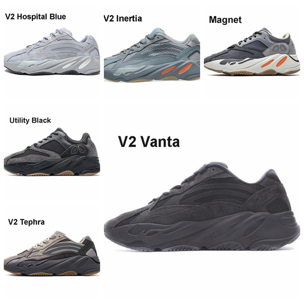 2020Find 700 V2 Wave Runner Boosts Kanye West Shoes Hospital Blue 700 Sneakers Tephra Vanta Inertia Magnet Mauve Salt Geode Static Analog OG