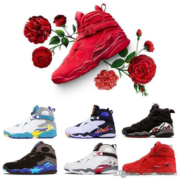 2019 Valentine's Day Red 8 VII 8s Mens Basketball Shoes Aqua Chrome COUNTDOWN PACK Man Baskets Trainers des Chaussures Schuhe Size 13