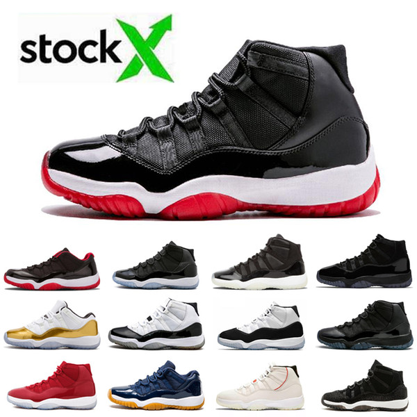 Stock X New Bred 2019 Cap and gown Mens Basketball Shoes 11 11s Concord 45 Pure Money Royalty Men Sport Sneakers