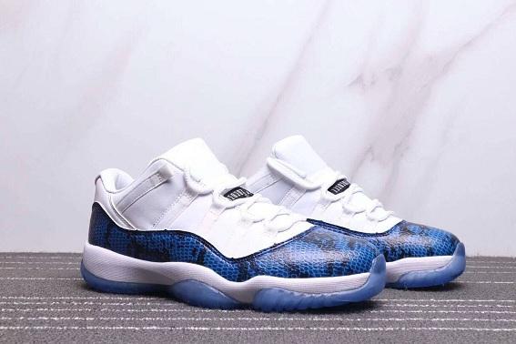 2019 Best 11 Low Snake Navy Blue Snakeskin White 11S men causal shoes Shoes white blue casual shoes CD6846-102 With Box