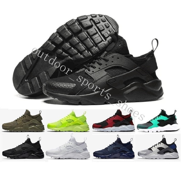 Stock X Designer Sneakers Huarache 1.0 Trainers Triple Black White Oreo Cool Grey Olive Running Shoes Huraches 4.0 4s Runner Shoes Eightone