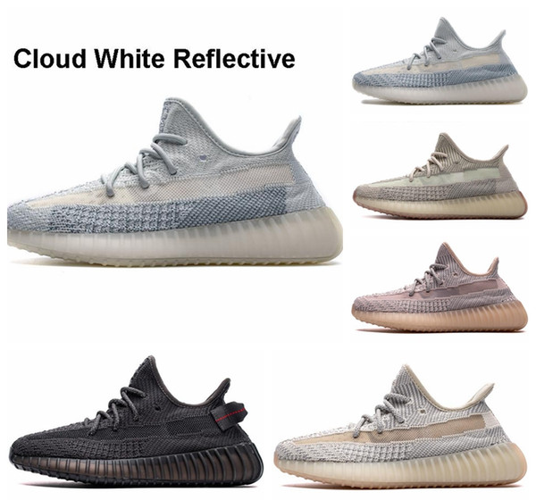 2020Yecheil Reflective Kanye West Shoes Yeezreel Cloud White Citrin Synth Black Static True Form Clay Running Shoes mens Sneakers Zebra Bred