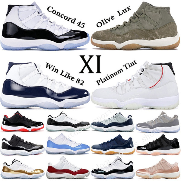 11s Basketball Shoes Concord 45 Platinum Tint Barons Win Like 96 XI Designer Sneakers 11 Low Hight Mens Women Sports Shoes seven