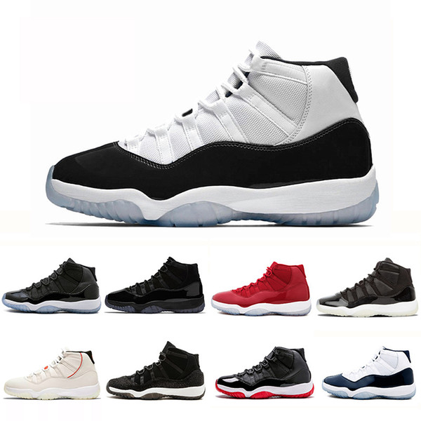 Hot Concord High 45 11s Platinum Tint Men Basketball Shoes Gym Red Bred Barons Space Jams 11 Mens Sports Sneakers Designer Trainers