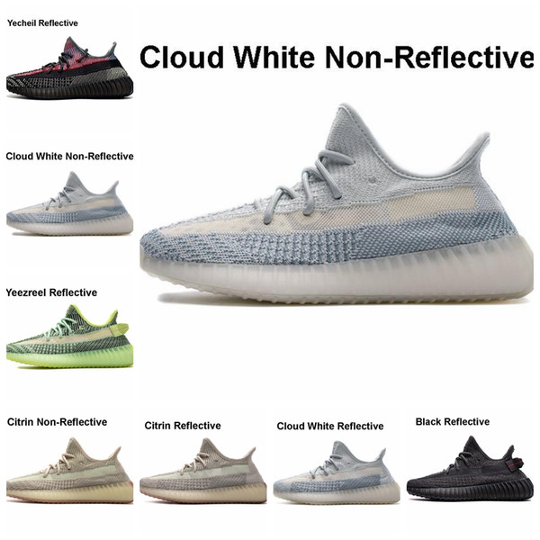 2020Kanye West ctrin v2 cloud white lundmark synth black static 3M reflective running shoes Lundmark Synth Clay Bred Cream fashion designers