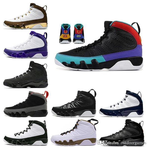 High Quality 9 Dream It Do It UNC Bred Space Jam Basketball Shoes Men 9s Black Snakeskin The Spirit Anthracite Sneakers With Box