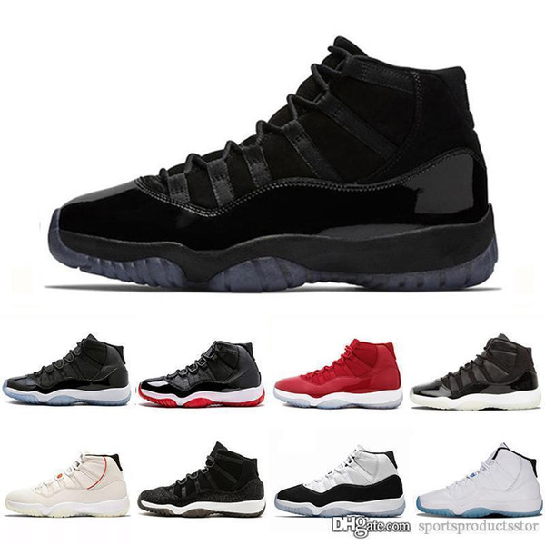 Men 11 11s Basketball Shoes Platinum Tint Concord 45 WIN LIKE 82 96 Space Jam Cap and Gown Gamma Blue Shoes