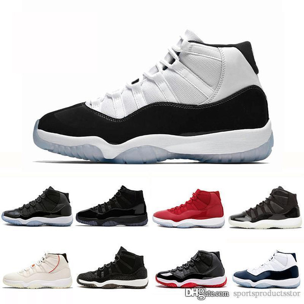 Concord High 45 11 XI 11s Cap and Gown PRM Heiress Gym Red Chicago Platinum Tint Space Jams Men Basketball Shoes sports Sneakers