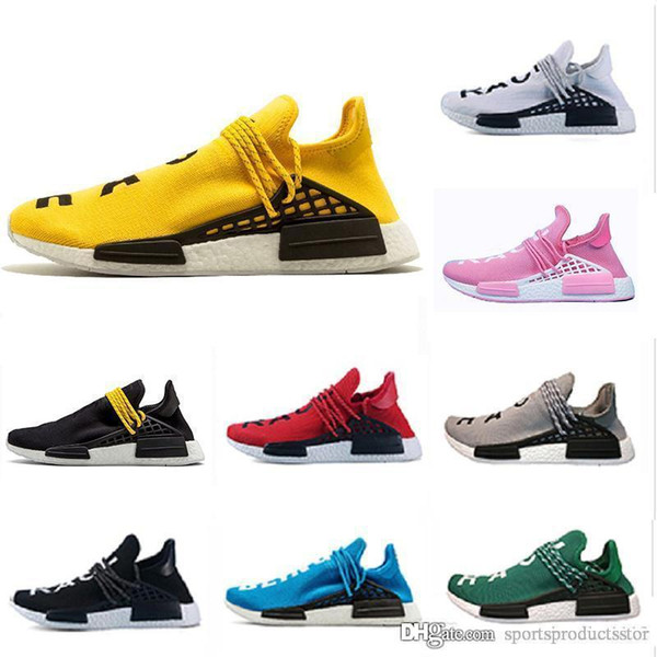 Course Humaine NMD Chaussures De Course Jaune Pharrell Williams Hu Sentier Orel Nobe pour Hommes Femmes Designer Chaussures