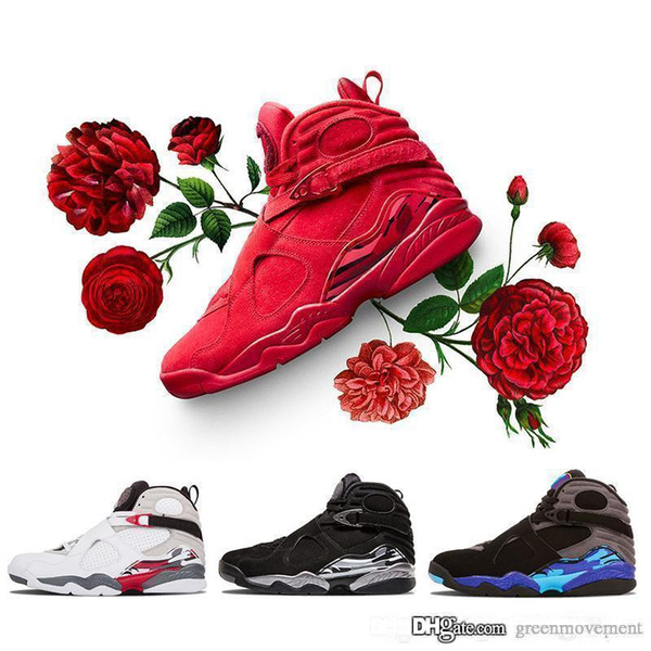 2019 Newest Valentines Day Red 8 VII 8s men Basketball Shoes Aqua Chrome COUNTDOWN PACK mens outdoor Sports Sneakers 8-13