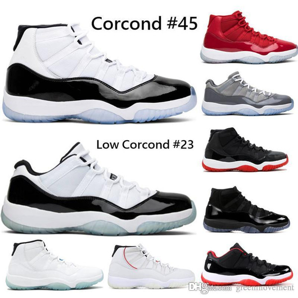 Concord High 45 11 XI 11s Cap and Gown PRM Heiress Gym Red Chicago Platinum Tint Space Jams Men Basketball Shoes sports Sneakers