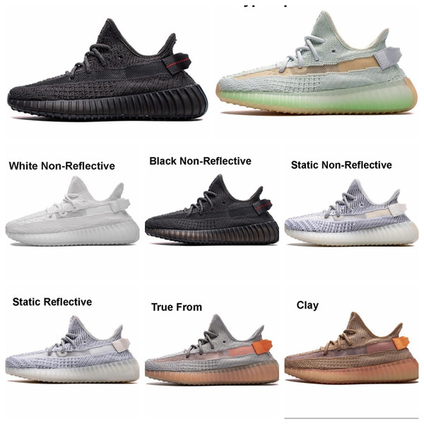 NEWFind Kanye v2 Shoes,West Yeezreel Yecheil Triple Black White Sneaker 3M Reflective Static Synth Clay True Form Hyperspace Bred Red Traine