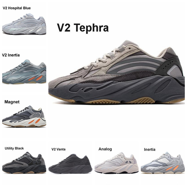 2020newFind 700 V2 Wave Runner Boosts Kanye West Shoes Hospital Blue 700 Sneakers Tephra Vanta Inertia Magnet Mauve Salt Geode Static Analog