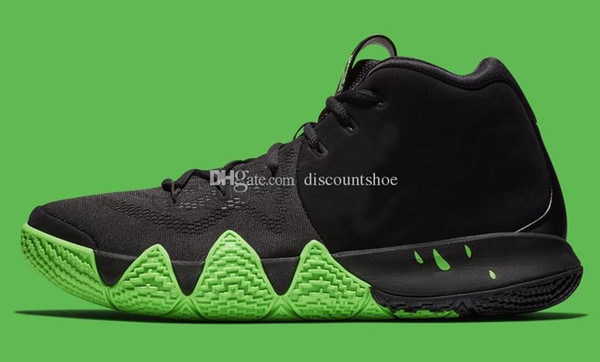 Free Shipping Kyrie Halloween Mens shoes 4 Halloween Black/Rage Green Kyries shoes Cheap wholesale for sale us 7-12 come with box