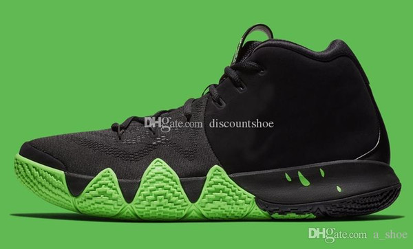 Free Shipping Kyrie Halloween Mens shoes 4 Halloween Black/Rage Green Kyries shoes Shoes us 7-12 come with box