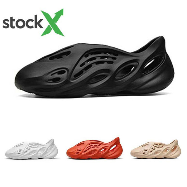 Stock X Cheap Foam runner kanye west clog sandal triple black white fashion slipper women mens tainers designer beach sandals slip-on shoes