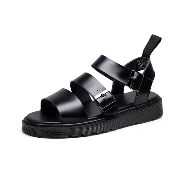 Genuine Leather Women Sandals Gladiator Summer Shoes 2019 Platform Black Flat Woman Casual Shoes Beach Sandals For Woman Shoe