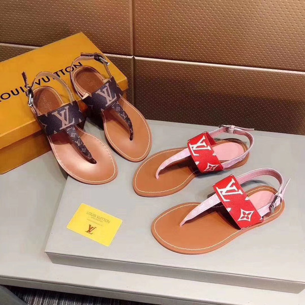 free delivery! 2019 spring and summer sandals female fashion designer flip flops hot luxury open toe flat sandals
