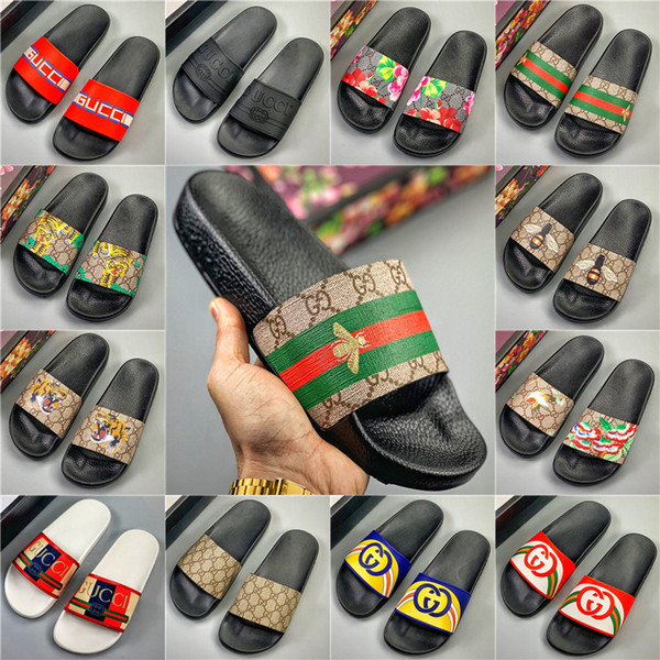 [With Box] Women Man Slippers Flat Slides Sandals Flip Flop Summer Shoes Fashion Slip Slippers Designer Beach shos Bedroom shoes GQ064