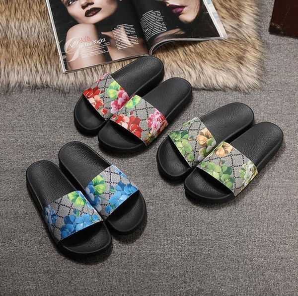 With Box 2019 Slides Summer Luxury Designer Beach Indoor Flat G Sandals Slippers House Flip Flops with Spike Sandal