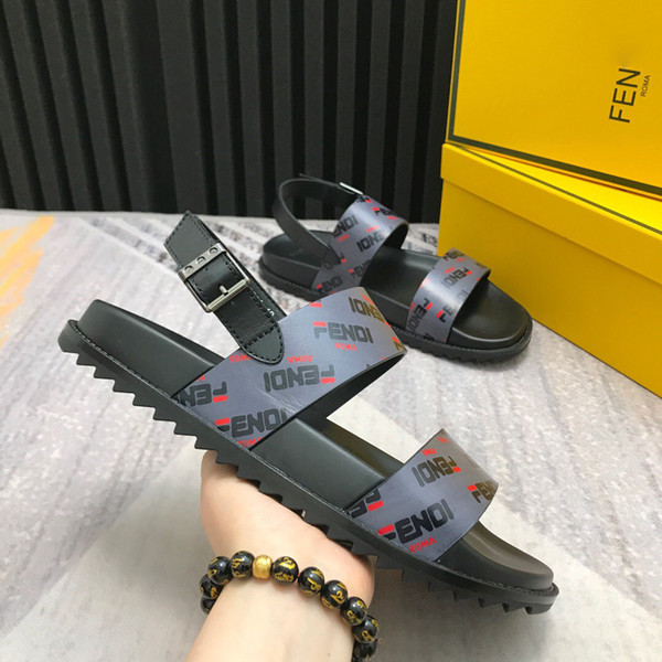 New Luxury designer men Letter pattern platform Sandals Novelty high quality summer Branded gladiator sandals classic casual shoes