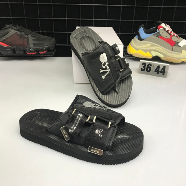 2019 New Arrived Top Quality Masterminds x Suicoke clotx Summer Trip Fest Black silk Sole Sandal Slides Slippers size 36-44 with box