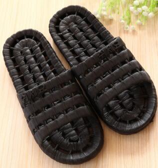 Top men Summer bathing leak hollow bathroom slippers,Linen Lace fish bone plastic couples home massage sandals,Bathroom fashionable Shoes