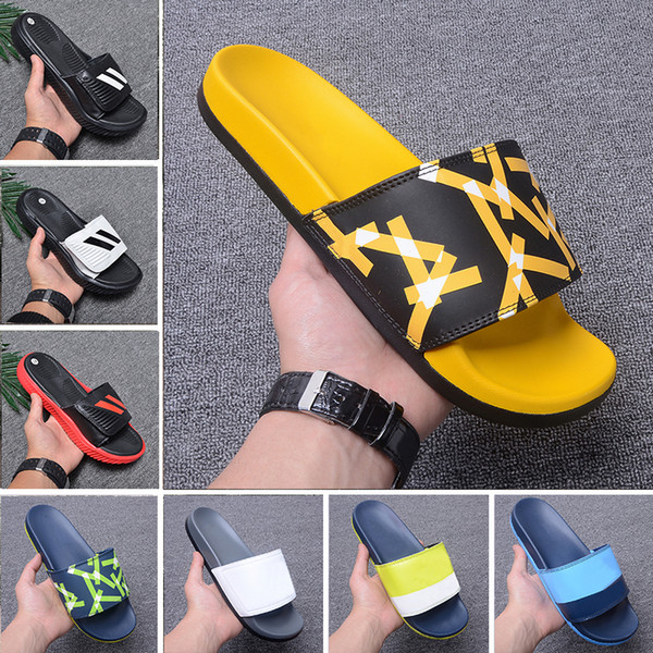 Cheap brand High Quality Luxury Brand Designer Men Summer Rubber Sandals Beach Slide Fashion Scuffs Slippers Indoor Shoes Size EUR 40-45