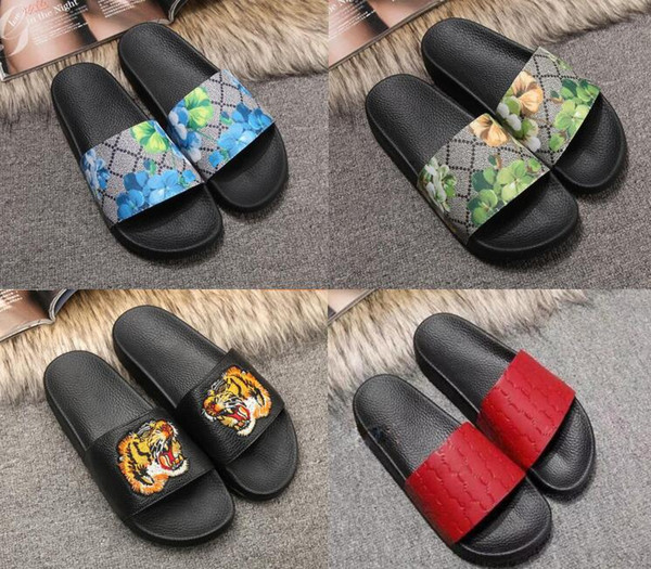 [original box]mens and womens fashion causal slippers boys &girls tian/blooms print flower slide sandals unisex outdoor beach flip flopsG6.6