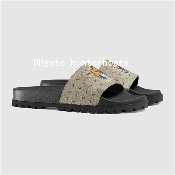 With Box Men Designer Rubber Slide Sandal 2018 Causal Slippers Loafers Flats Luxury Brand Slides Designer Sandals Best Quality