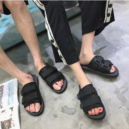 Black Hot sell summer Men flats sandals slippers casual shoes print mixed colors flip flop size 39-46