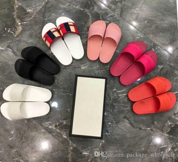 2019 Latest Colorful Rubber Slide Sandals, Beach Flip Flops for Women & Men Pursuit Pool Slides Size 35-44