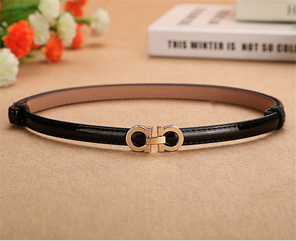 New Famous high qualtiy pu Leather Belt for women golden smooth Buckle women brand Designer Belts 8 color chose A0125