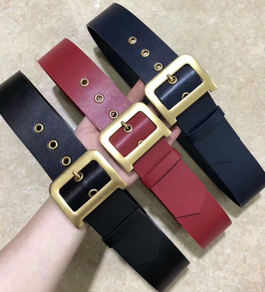 Designer belt women wide belt high quality brass belts pin buckle fashion women's luxury brand belt