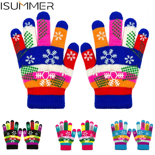 Spring Winter Warm Knitted Gloves Fashion Color Matching Striped Snowflake Gloves Outdoor Ski Essentials Drop Shipping ISummer