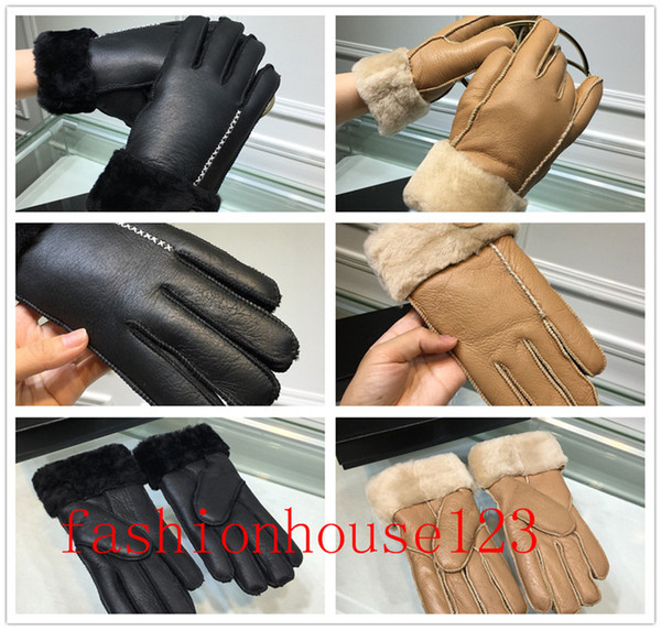 2018 new fashion fashion warm antifreeze deer fur gloves Have with box