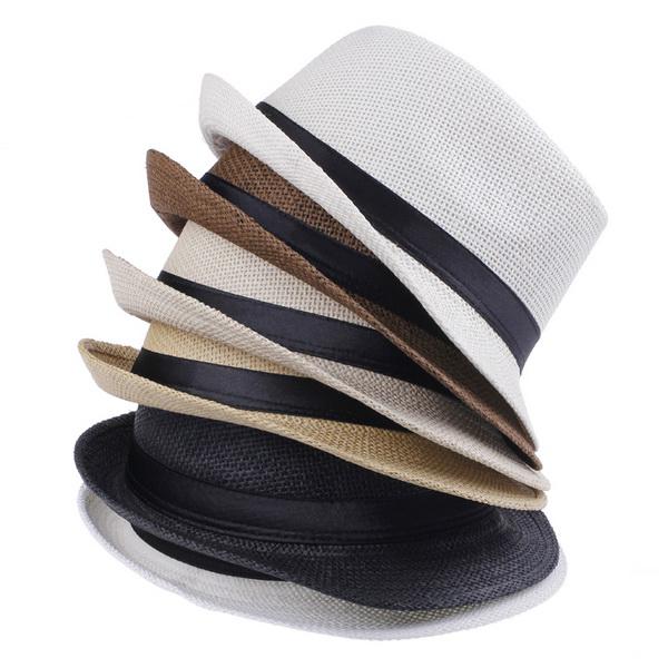 Vogue Men Women Straw Hats Soft Fedora Panama Hats Outdoor Stingy Brim Caps Colors Choose ZDS*10