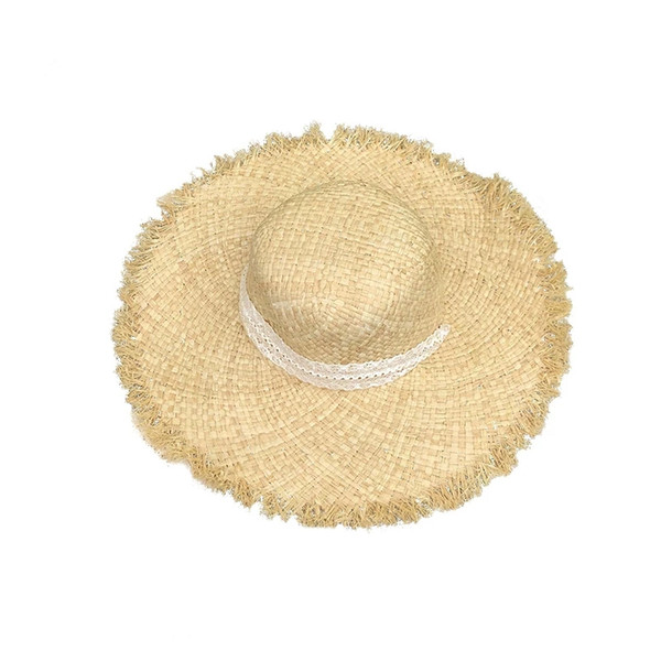 New arrival Hat for women summer folding woven straw yarn-shaped lace Wide Brim fashion beach hat