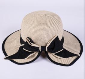 New summer lady thin summer section folding big eaves shading straw hat casual fork big bow sun hat