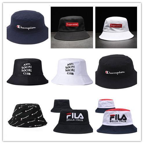 Free Shipping filaes brand bucket hat Designer Leather Letter Bucket Hat Foldable Caps Black Fisherman Beach