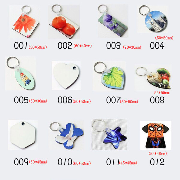 mdf heart round love key chain for Thermal transfer printing blank keychains jewelry for sublimation DIY material consumables wholesales