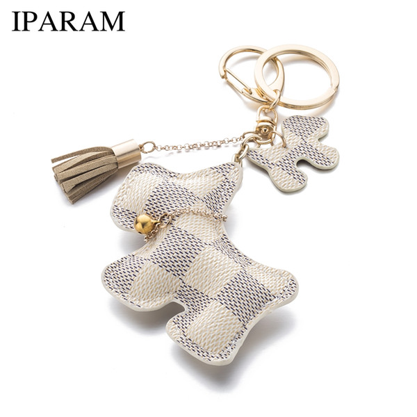 IPARAM fashion cute purse pu dog keychain can be used for car key accessories bag accessories