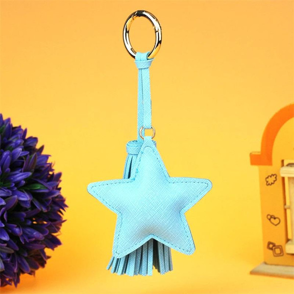 Fashion Leather Keychain Easy To Use Tassels Stars Bag Accessories Gift For Kids Multicolor Key Chain Good Quality 5kh dd