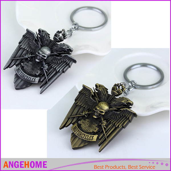 2 Colors Motorcycle Motorbike Key Chain Skull Skeleton Metal Keychain High Quality Keyring Key ring Keychains