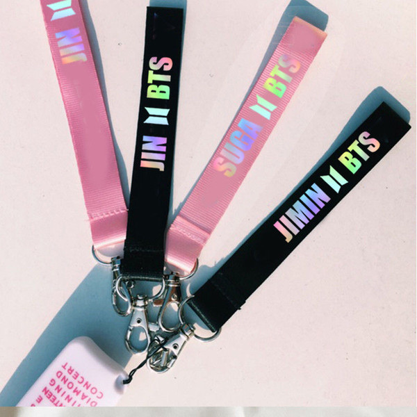 KPOP BTS Keychain Laser Bangtan Boys Lanyard Face Yourself Key Chains Jung Kook V SUGA JIMIN JIN RM Keyring Bts Accessories