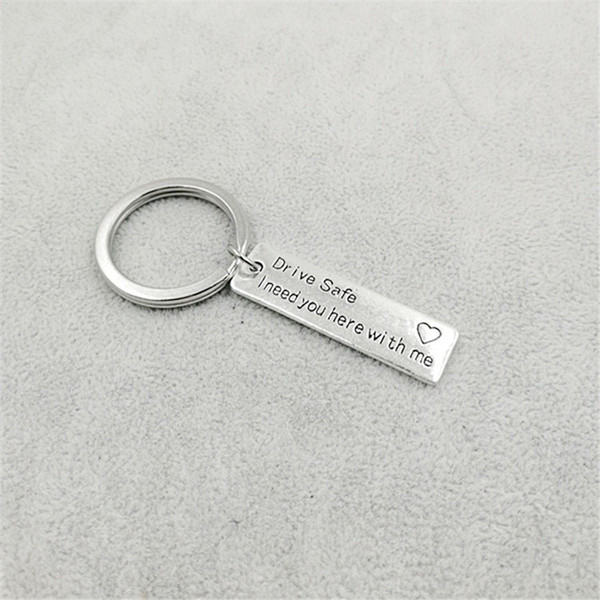 1piece diy Keychain metal Pendant Drive Safe I need you here with me Handmade Key chains