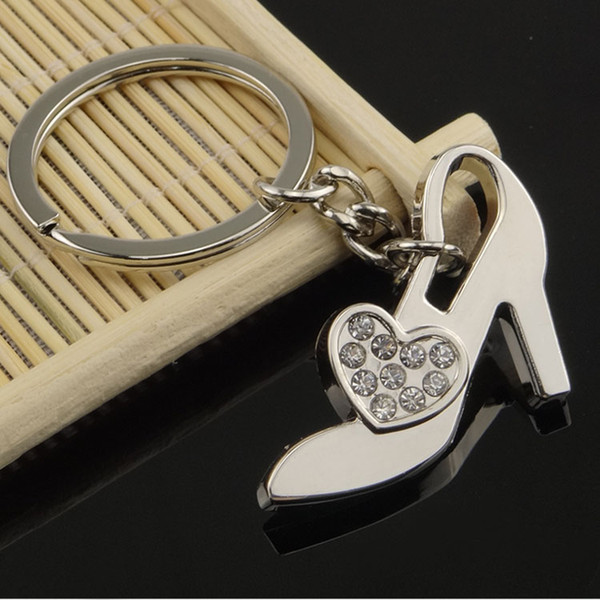 wholesale Ms high-heeled shoes key chain/set auger key chain/high-level creative gifts/alloy key ring