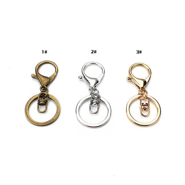 5pc Bronze rhodium gold lobster Clasp Clips Key Hook Keychain Split Key Ring Findings Clasps For Keychains Making